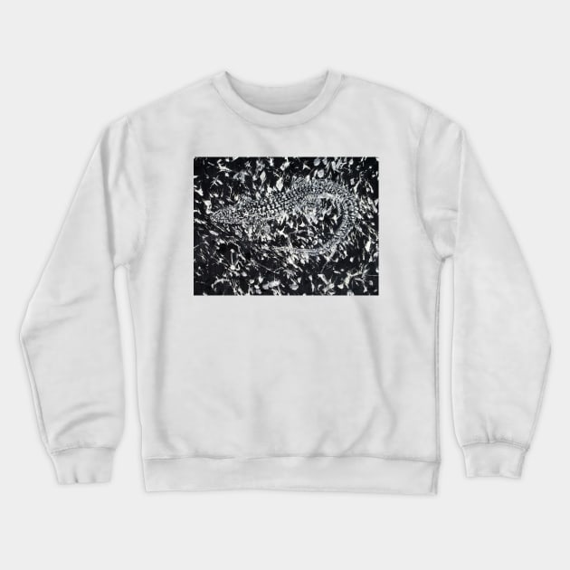 LIZARD IN THE GRASS Crewneck Sweatshirt by lautir